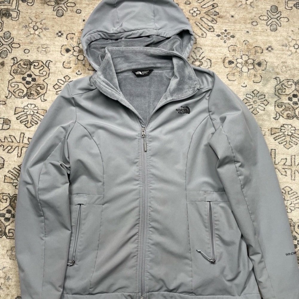 The North Face Light Gray Hooded Jacket